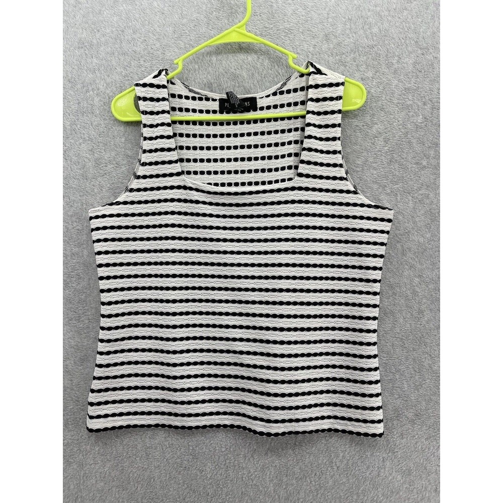 Perceptions New York Women's Blouse Tank Striped Plus Size 14 Sleeveless texture